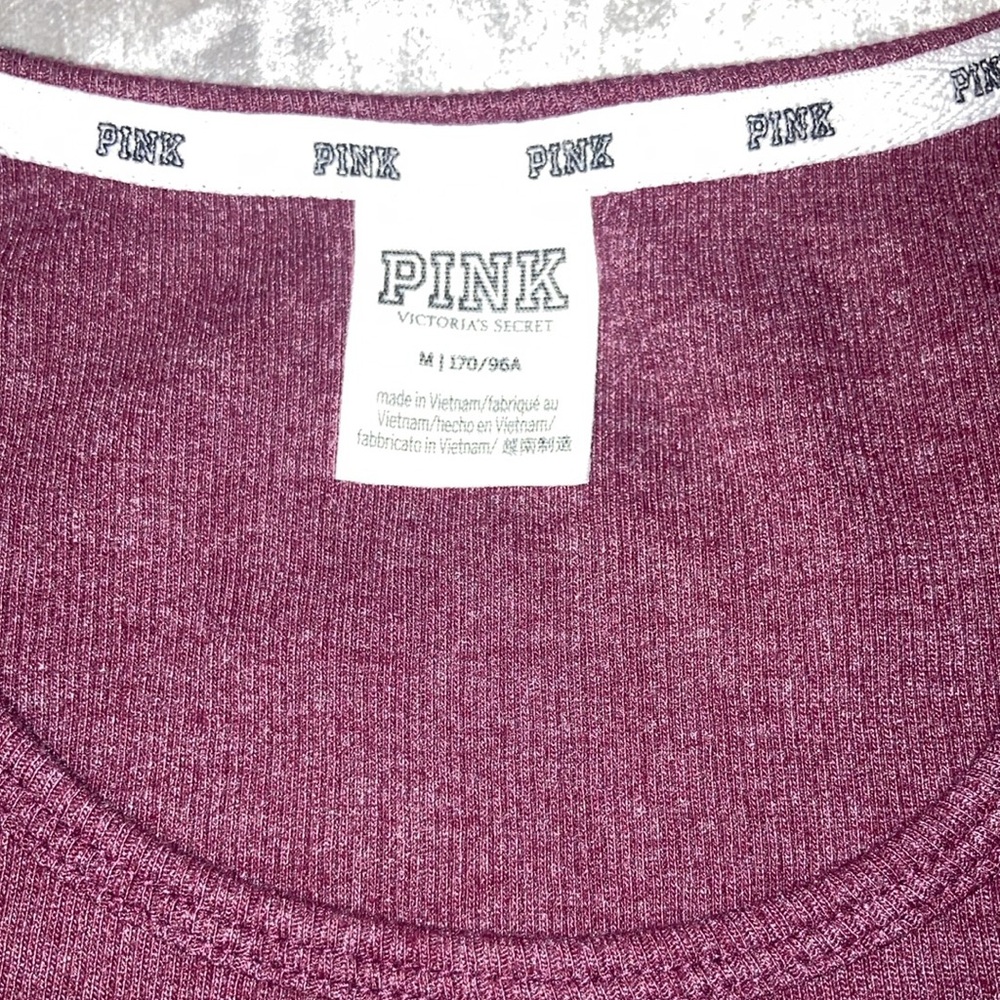 Pink Ribbed Crew Neck Crop Top - Picture 3 of 4